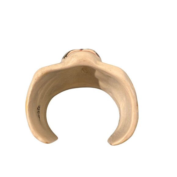 Karen Kelleher Signed KM One Of A Kind Ceramic Tiger Cuff Bracelet Luster Finish - Picture 7 of 10